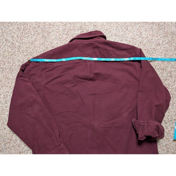 L.L. BEAN Long Sleeve button up, L, Red/Maroon; CHAMOIS Flannel Shirt, - Picture 4 of 7